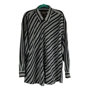 Valdise Black Striped Button Down Shirt